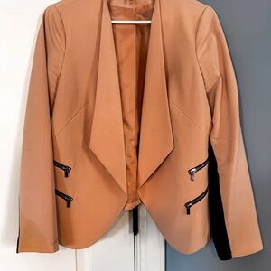 Nine West pink Blazer with Black Zipper Details